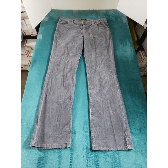 Apt 9 Jeans Size 8 Womens Gray Pants Stretch Corduroy Ladies Mid Rise Bootcut - Picture 2 of 12
